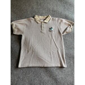 Hands Heavy Weight Mens St Thomas VI Embroidered Cotton Polo Shirt Tan Large